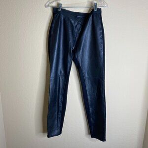 eileen fisher leather pull on stretch leggings